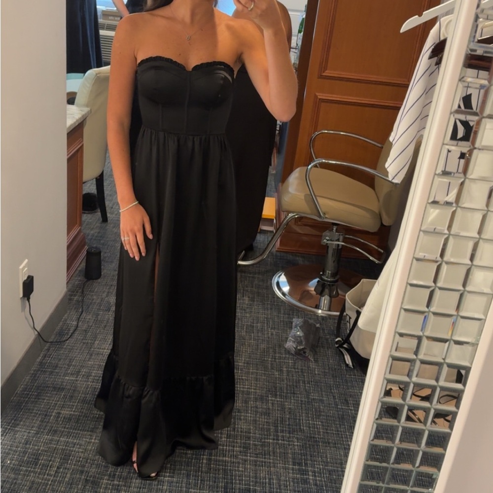 Revelry Black Strapless Wedding Dress